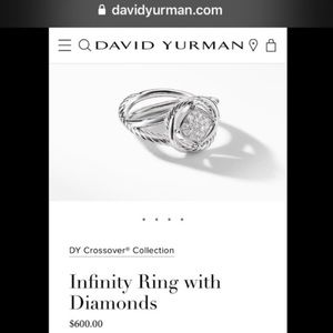 ❤️David Yurman Infinity Ring with Diamonds Sz 7
